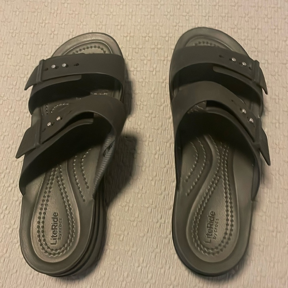 Black Crocs sandals